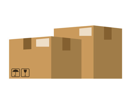 delivery carton boxesのイラスト素材