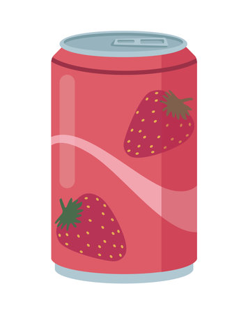 strawberry energy drink cannedのイラスト素材