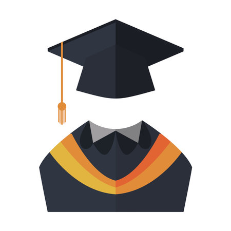 graduation hat and gownのイラスト素材