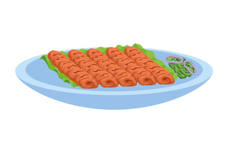 kebab muslim foodのイラスト素材