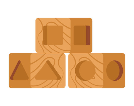 blocks wooden toyのイラスト素材