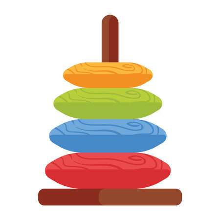 pile rings wooden toyのイラスト素材