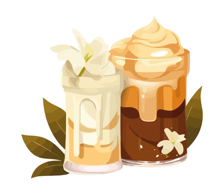 sweet fresh milkshakes glassのイラスト素材