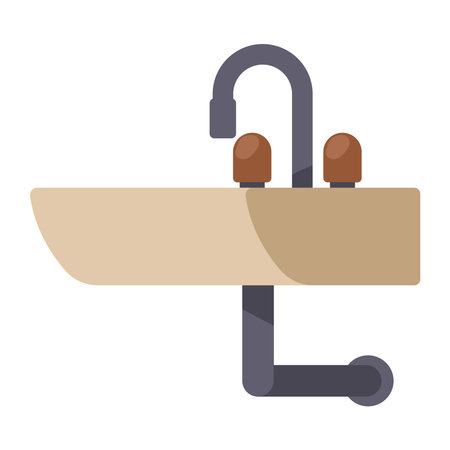 washbasin bathroom elementのイラスト素材