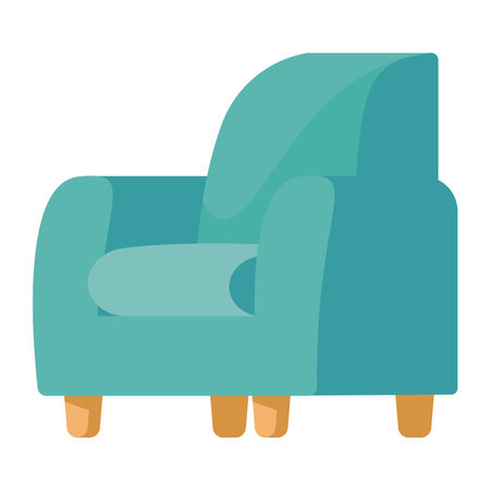 blue couch home furnitureのイラスト素材