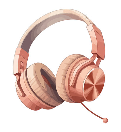 Headphones symbolize modern technologyのイラスト素材