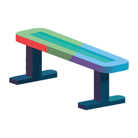 blue gym bench equipmentのイラスト素材