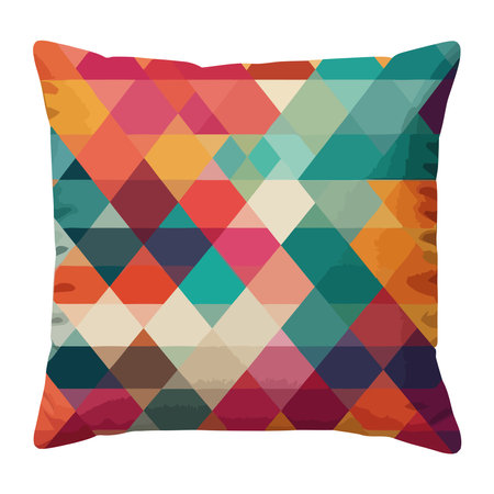 multi colored cushion brings relaxation to bedroomのイラスト素材