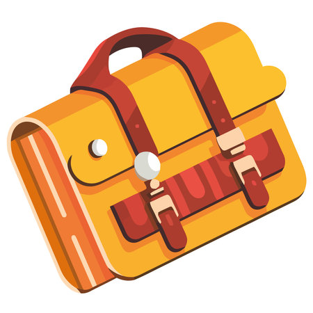 yellow school bag equipmentのイラスト素材