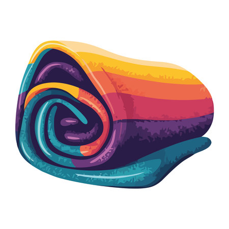 multi colored gym mat rollのイラスト素材