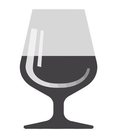 fresh wine in cup silhouetteのイラスト素材