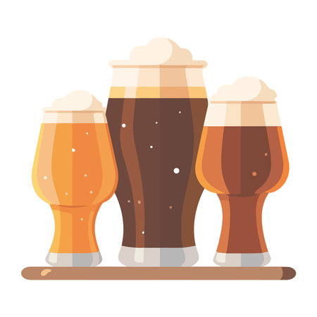 beers glasses in tableのイラスト素材
