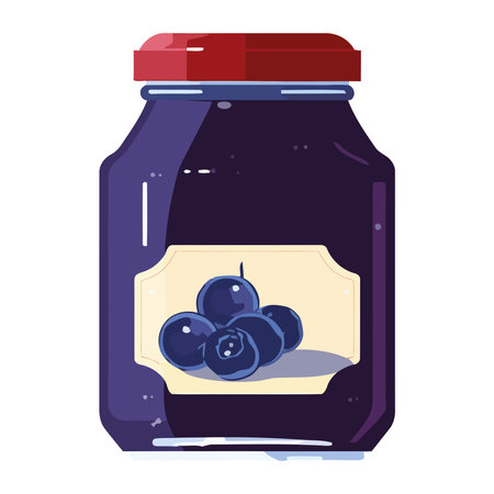 Fresh organic berry fruit in glass jarのイラスト素材