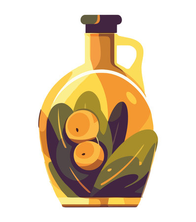 Fresh organic fruit and vegetables in bottleのイラスト素材