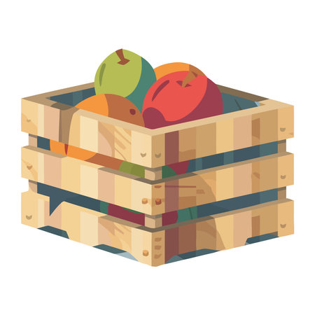 Fresh organic fruit basket, a healthy mealのイラスト素材