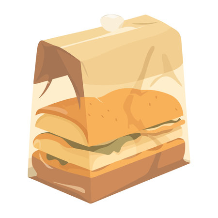 food bag with sandwichのイラスト素材