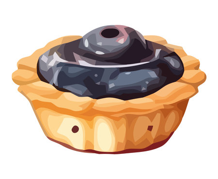 Organic fruits tartlet foodのイラスト素材