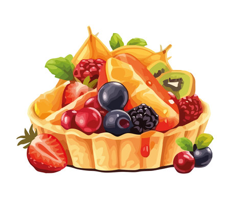 fruit tart fresh and deliciousのイラスト素材