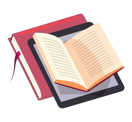 Learning wisdom from book by internetのイラスト素材