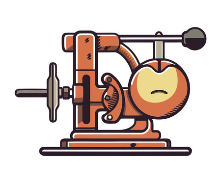 apple peeler machine kitchen equipmentのイラスト素材