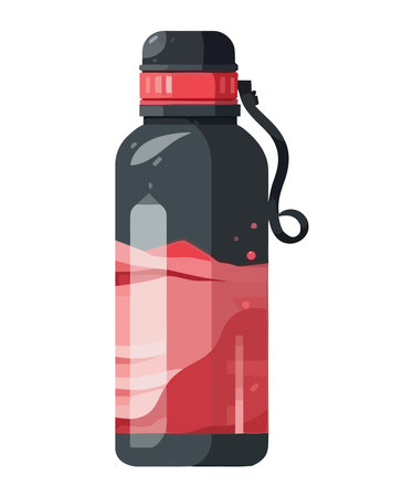 plastic bottle with liquid insideのイラスト素材