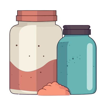 whey protein powder pots productsのイラスト素材