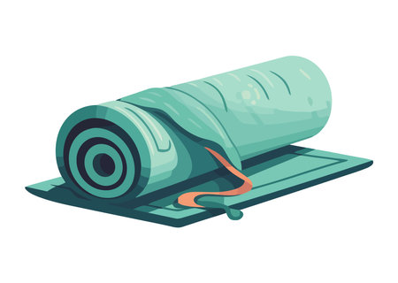 blue gym mat equipment iconのイラスト素材