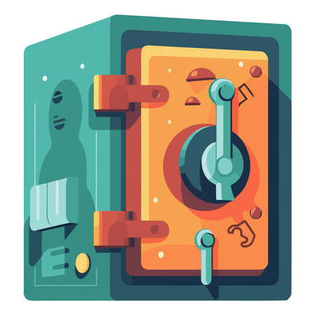 Secure banking equipment with steel door and modern technologyのイラスト素材