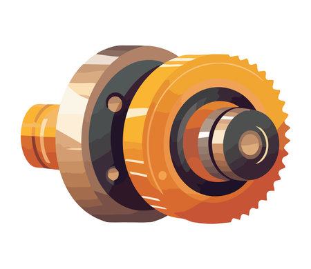 Metallic machinery turning piston in industrial workshopのイラスト素材