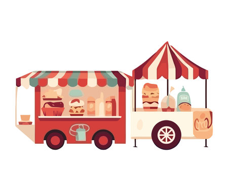 Eating ice cream in summer from kioskのイラスト素材