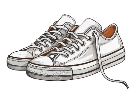 A modern illustration of a pair of sports shoes joggingのイラスト素材