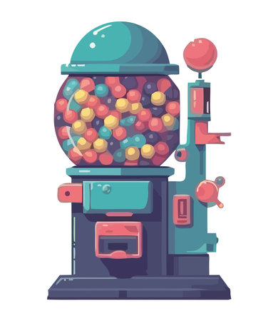 blue carnival candies dispenser machine iconのイラスト素材