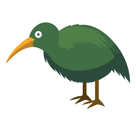 Cute bird with beak and featherのイラスト素材