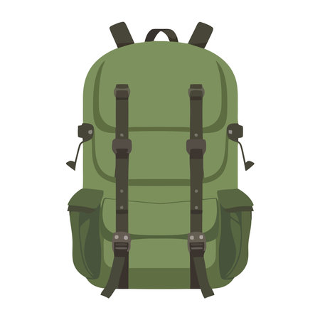 Adventure awaits with backpack equipmentのイラスト素材