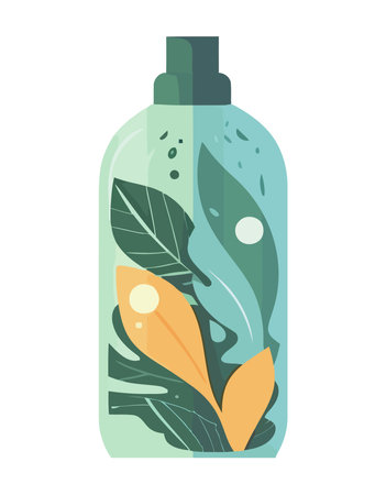 Organic of a leafy plant in bottledのイラスト素材