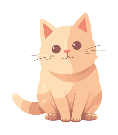 playful kitten with fluffy hairのイラスト素材