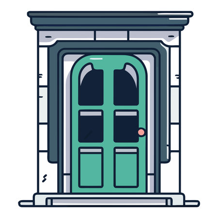 Closed door with modern frameのイラスト素材