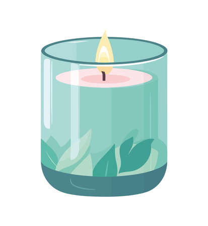 Aromatherapy candle symbolizes relaxation and spiritualityのイラスト素材