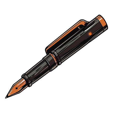 black and golden pen supplyのイラスト素材