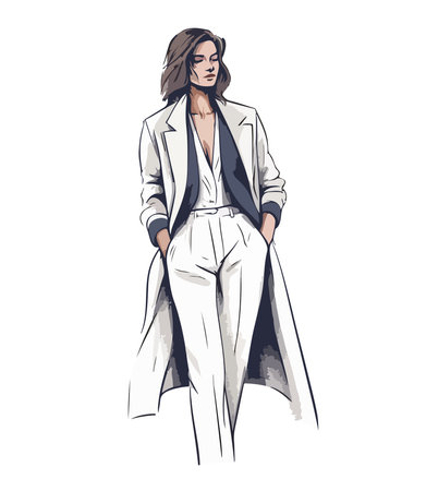 Confident and elegant businesswoman standingのイラスト素材