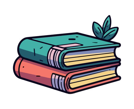 A stack of old textbooks, a collectionのイラスト素材