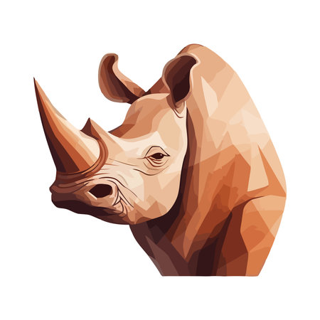 rhinoceros horned african animal wildのイラスト素材