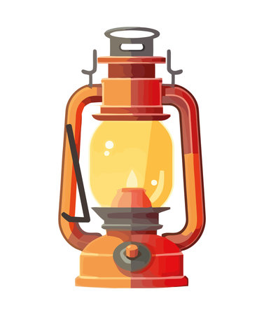 Antique lantern burning brightのイラスト素材