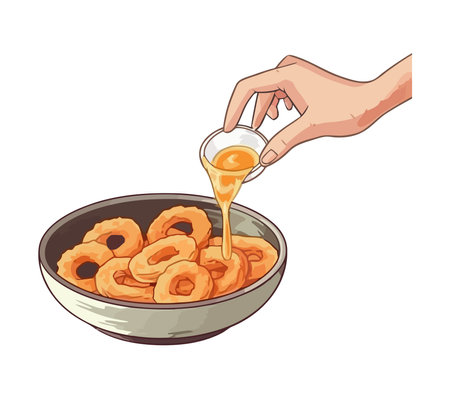 Hand preparing gourmet food iconのイラスト素材
