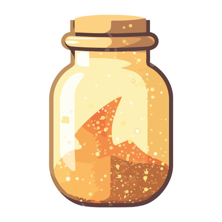 Organic honey in jar, hand drawn illustrationのイラスト素材