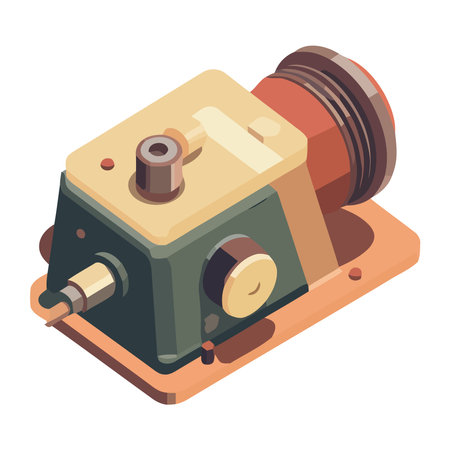 classic industrial engine for machine iconのイラスト素材
