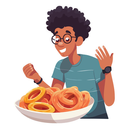 Cheerful chef cooking gourmet mealのイラスト素材