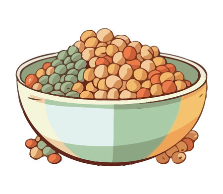 Fresh food in bowl, a healthy gourmet mealのイラスト素材
