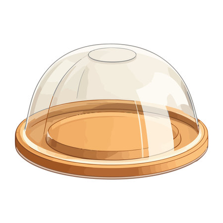 Gourmet meal on white plate with domeのイラスト素材