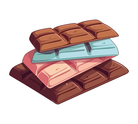 A cute bars chocolate of a stackのイラスト素材